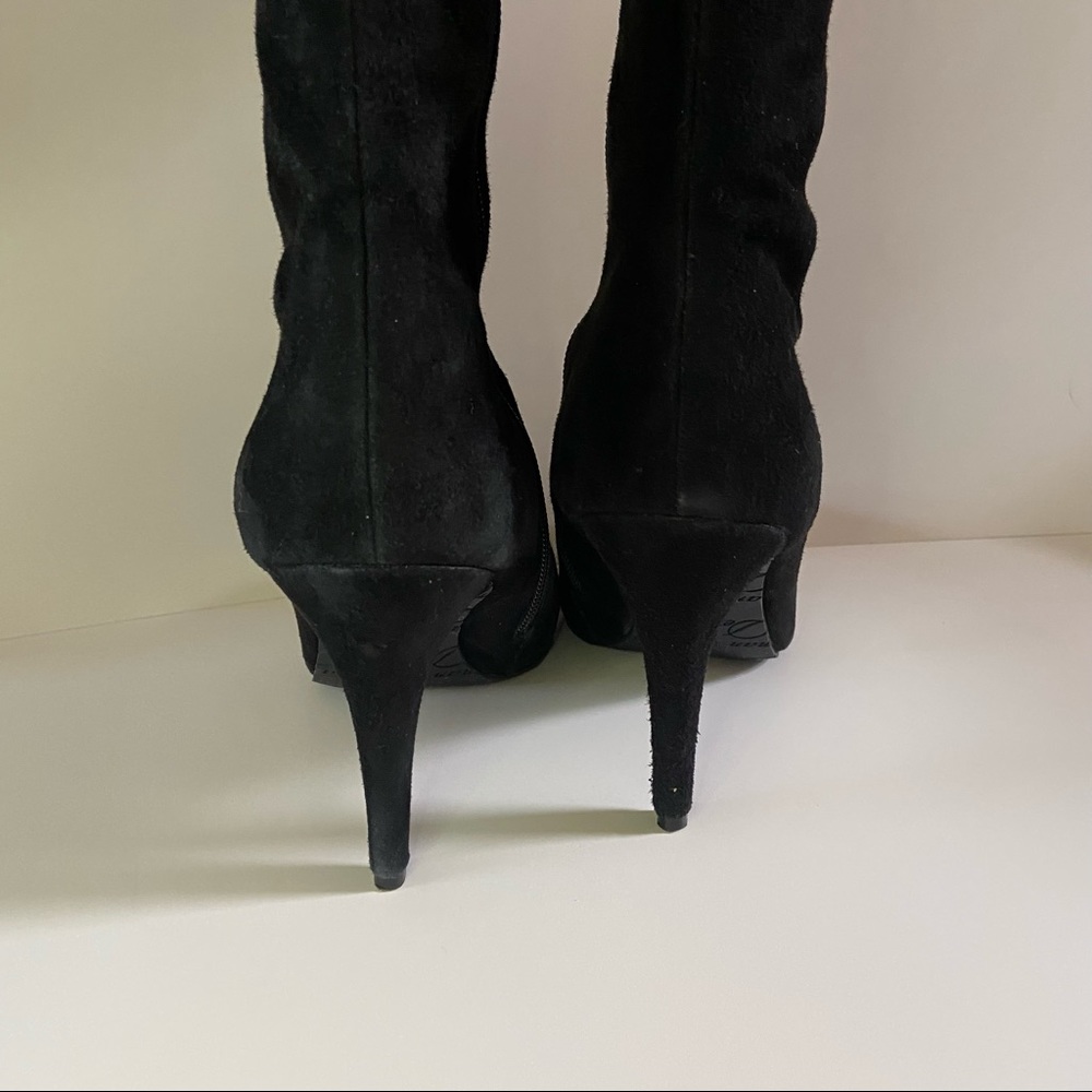 Delman Tall Suede Black  Suzie Boots -8 ½ - Picture 3 of 5